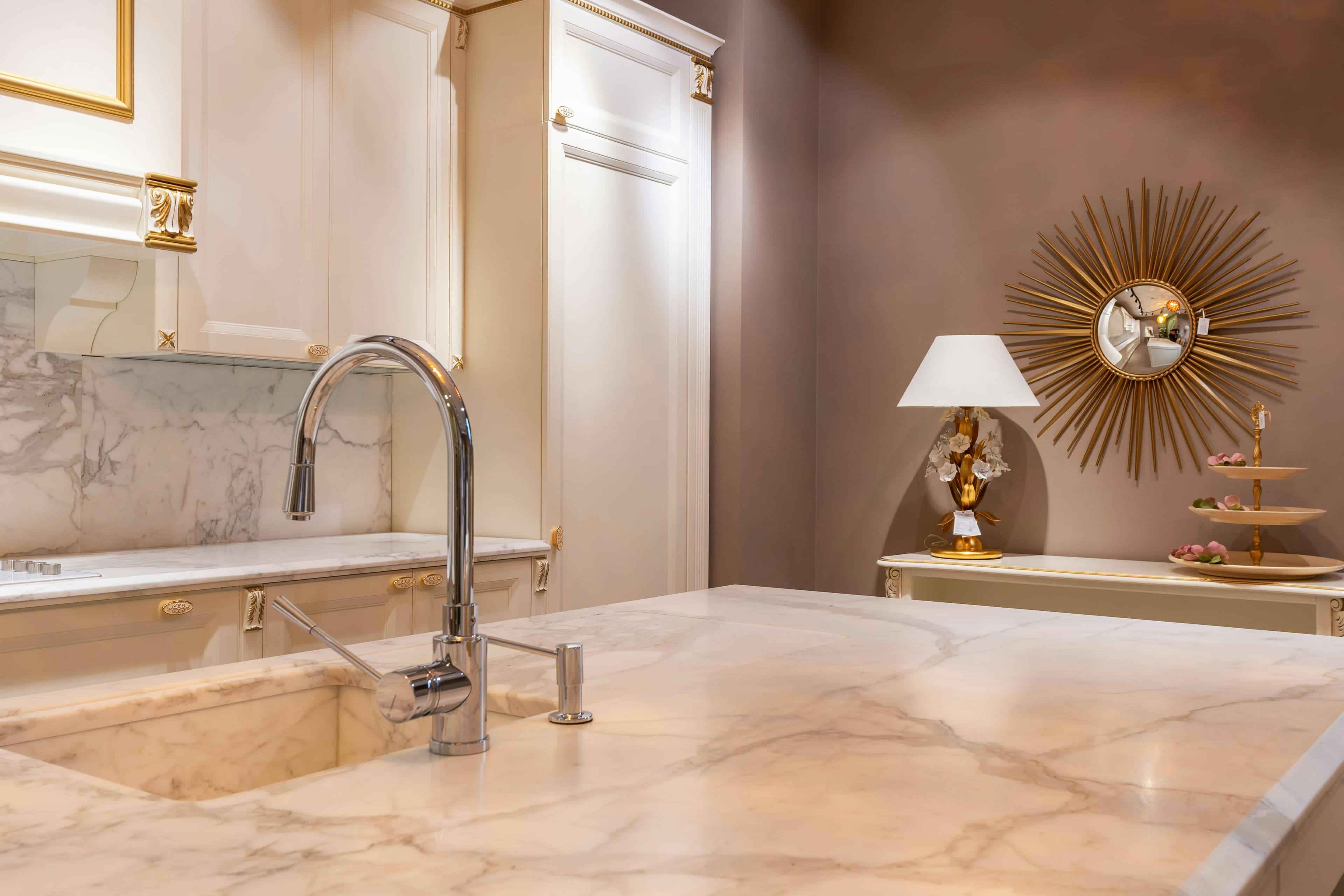 Premium marble slab with natural veining
