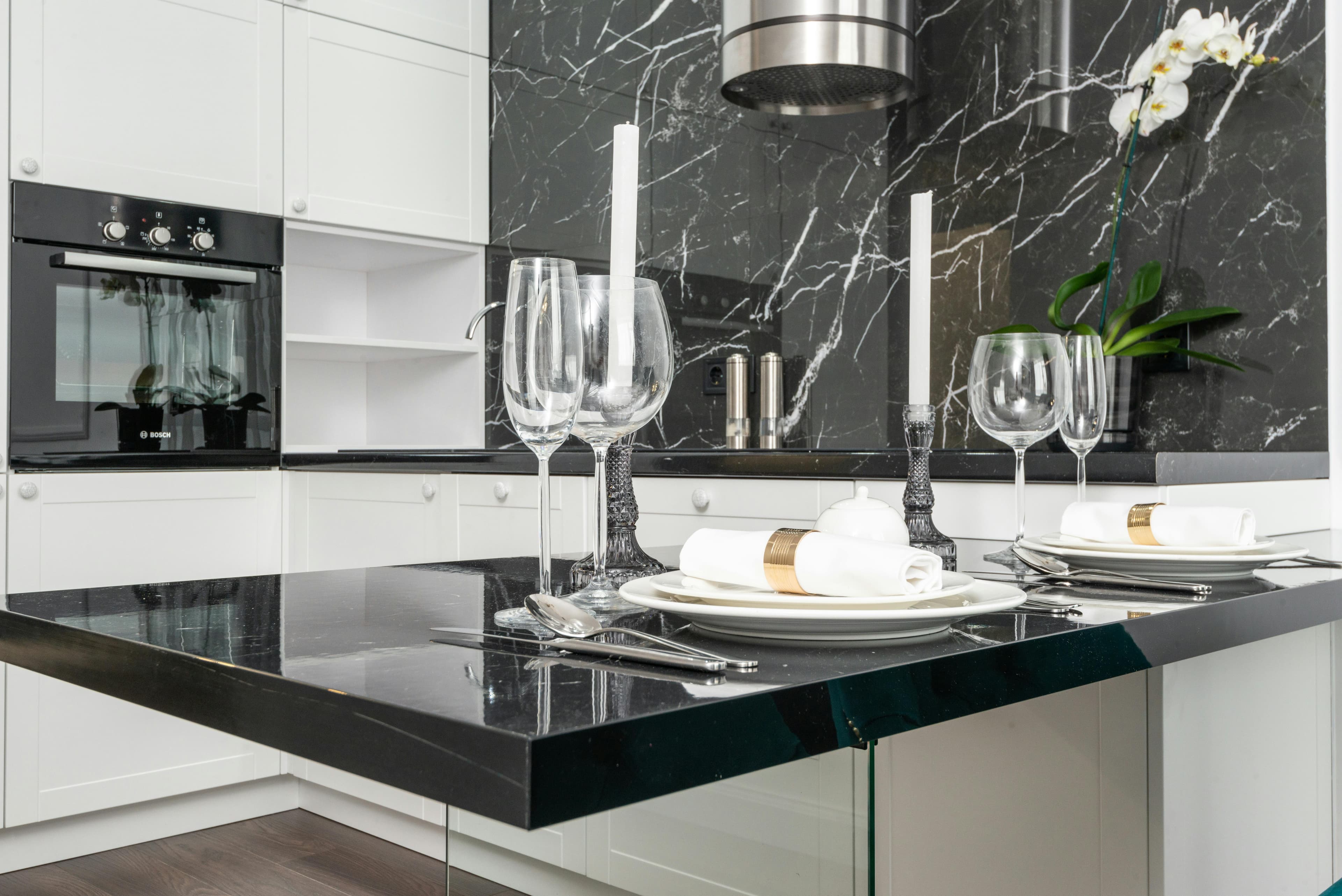 Elegant marble bathroom vanity