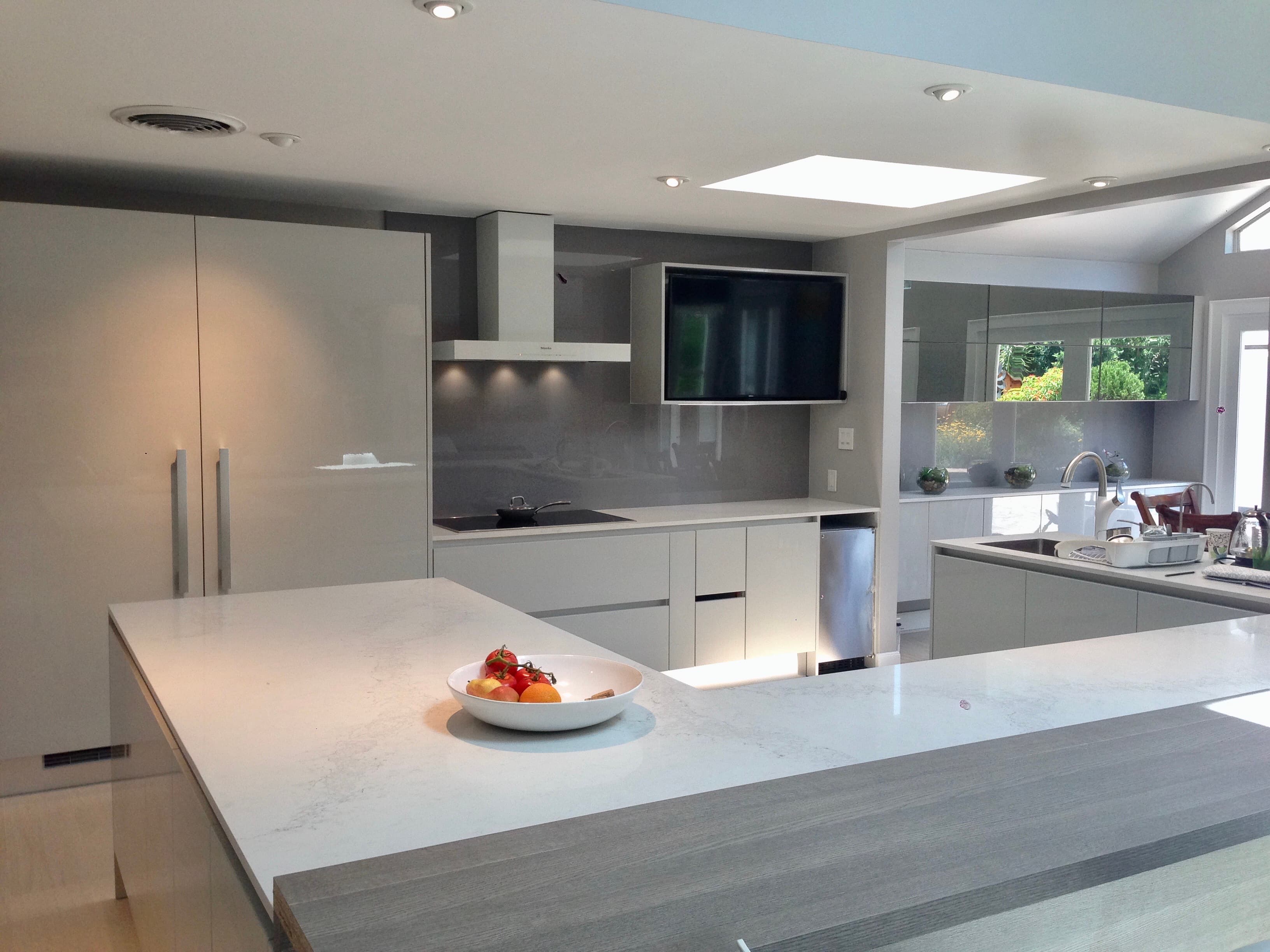 Quartz countertop in a modern kitchen